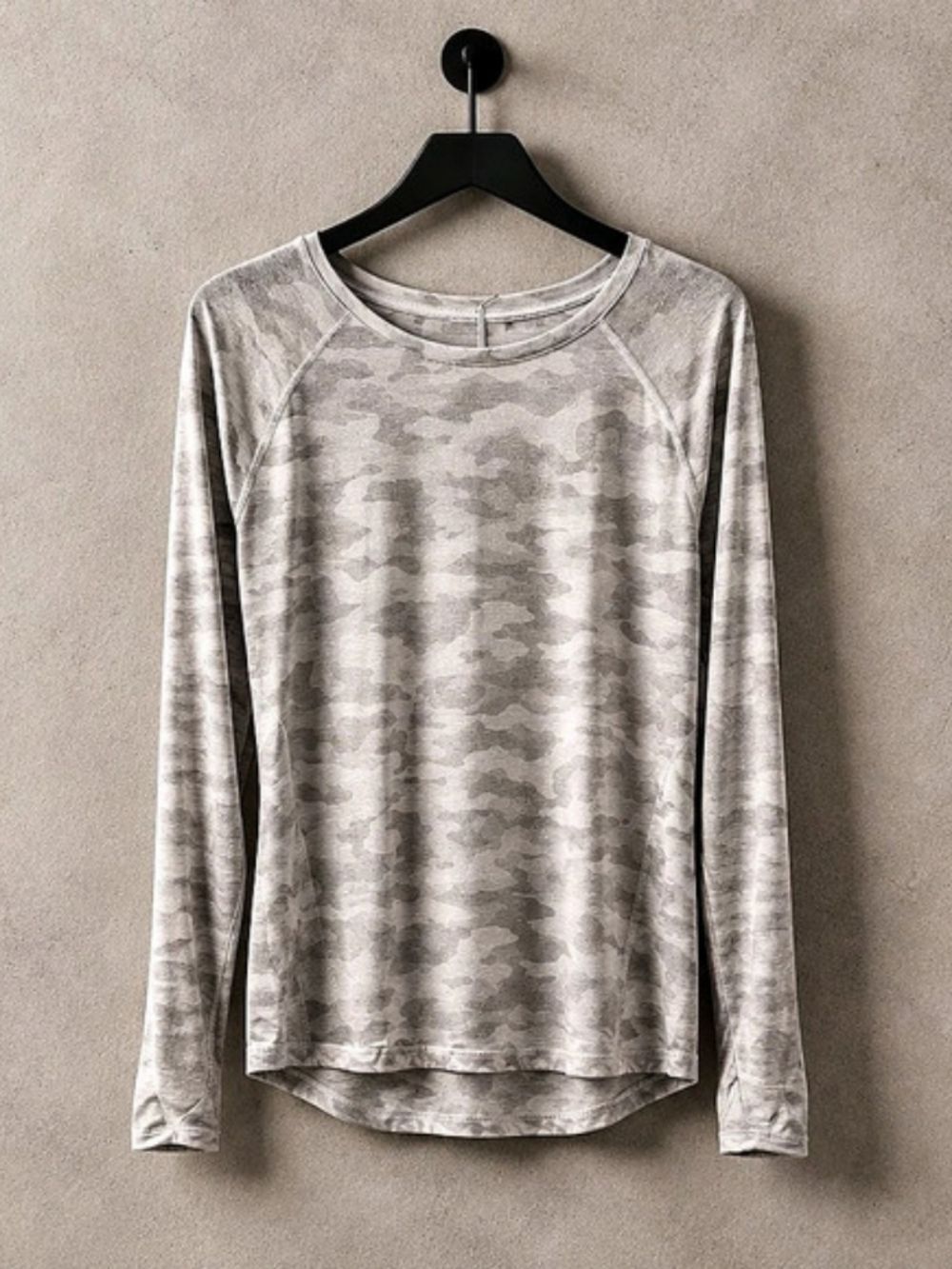 Tek Gear Right On Run Long Sleeve Top Gray & White Camo